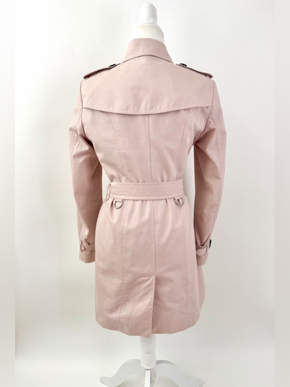 BURBERRY LONDON | Pink Heritage Trench Coat Belted Wool Cashmere Liner US 8 - Picture 8 of 16